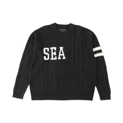 WIND AND SEA A Hoop Cable Pullover "Black"