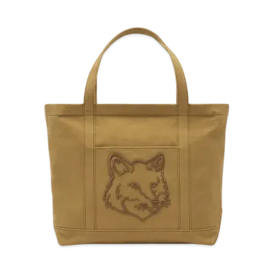 Maison Kitsune Fox Head Large Tote "Chesnut"