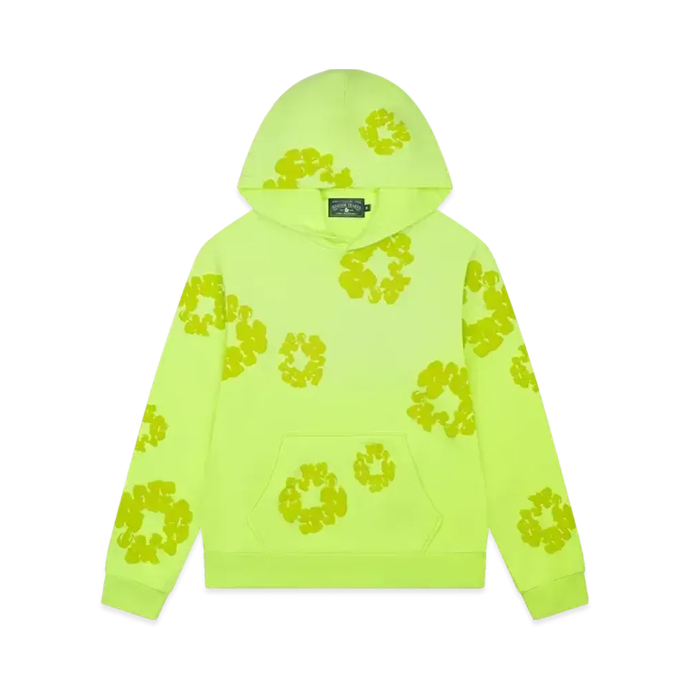 DENIM TEARS Mono Cotton Wreath Hoodie "Neon Green"