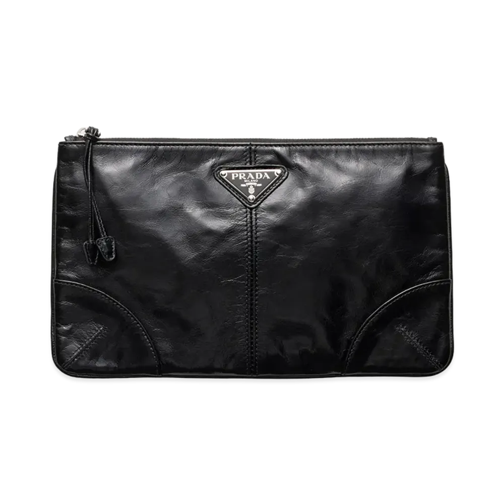 PRADA Leather Pouch "Black"