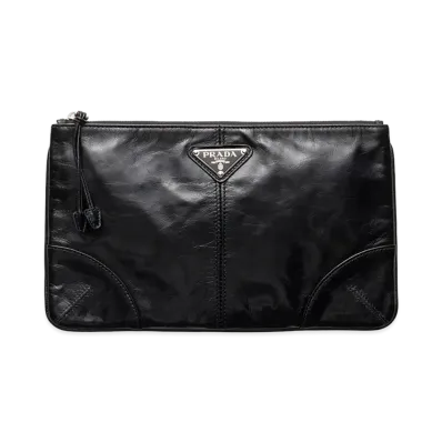 PRADA Leather Pouch "Black"