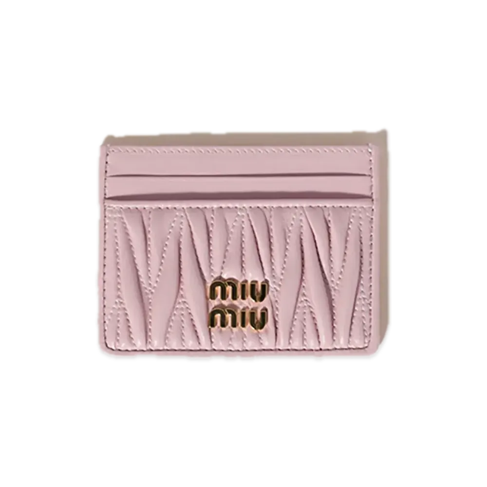 MIU MIU Matelasse Leather Card Case "Pink"