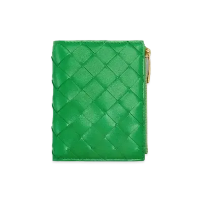 Bottega Veneta Bifold Zipped Wallet "Parakeet"