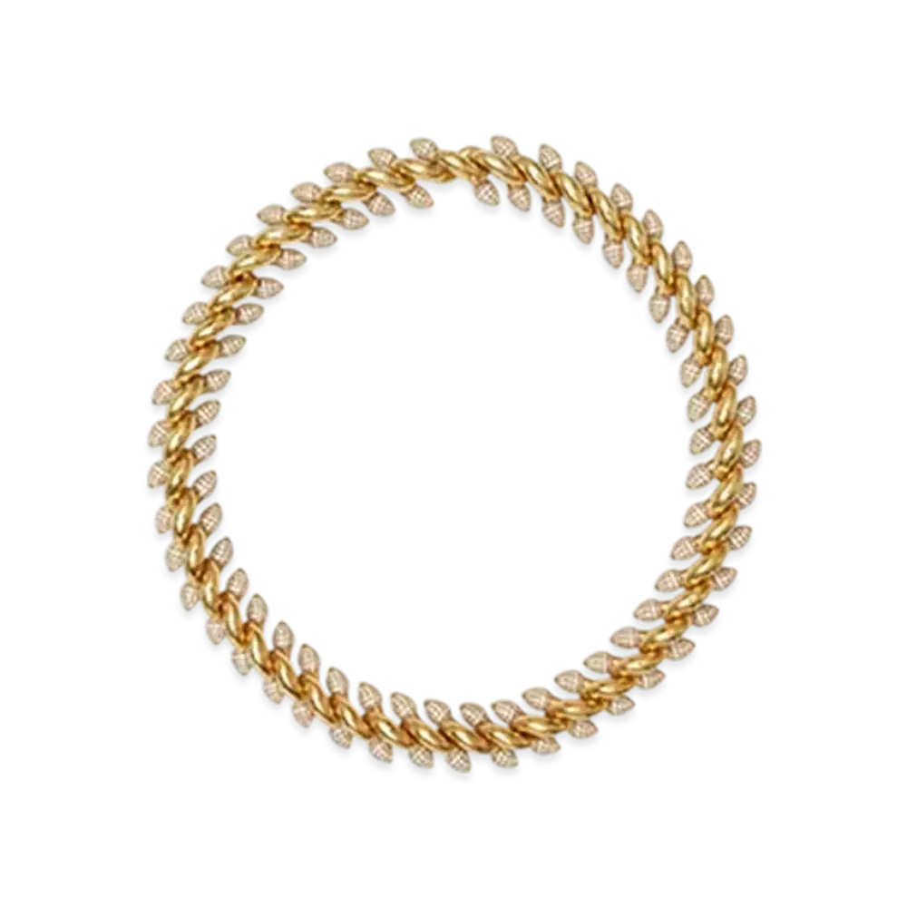 Burberry Spear Pave Chain Necklace "Gold/Clear"