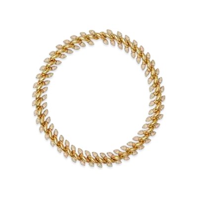 Burberry Spear Pave Chain Necklace "Gold/Clear"