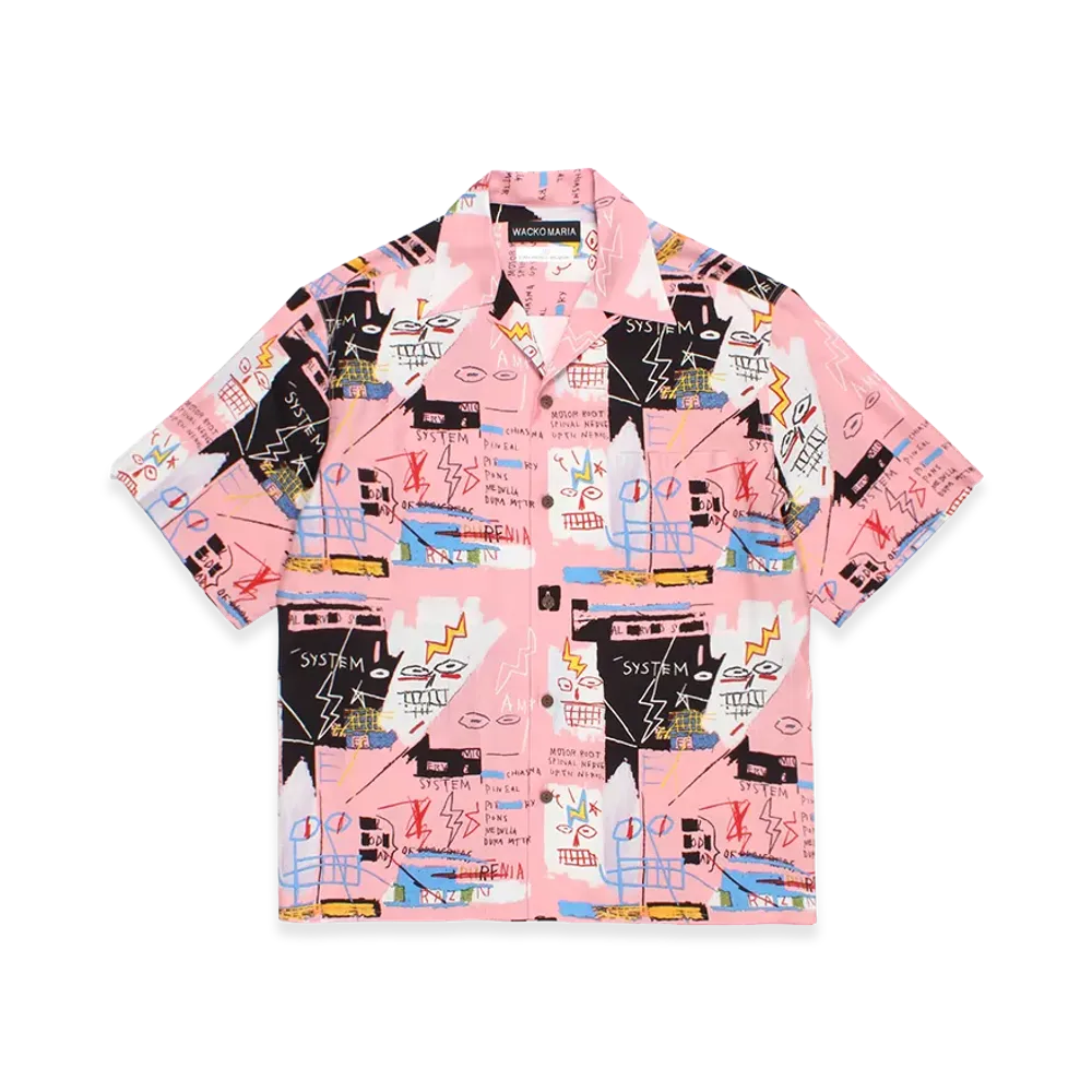 WACKO MARIA Jean-Michel Basquiat / Hawaiian Shirt "Pink"