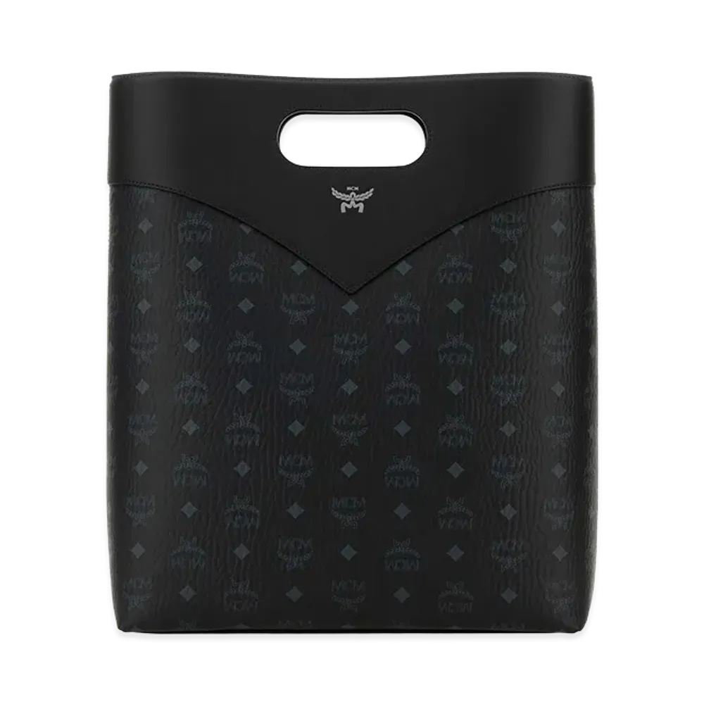 MCM Women's Printed Canvas Shopping Bag "Black"