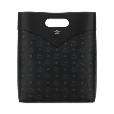 MCM Women's Printed Canvas Shopping Bag "Black"