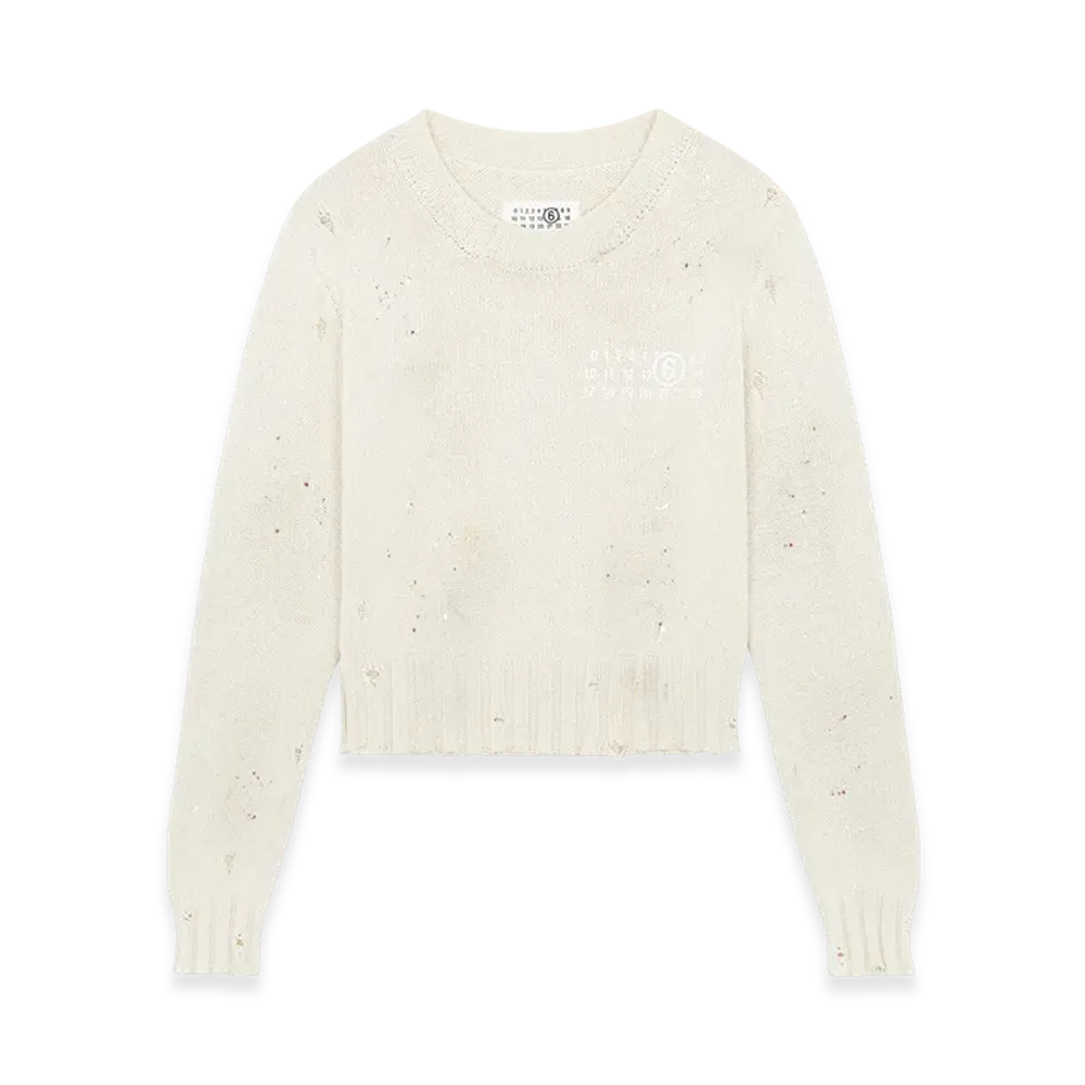 MM6 Maison Margiela Women's Paint Residue Knit "Cream"