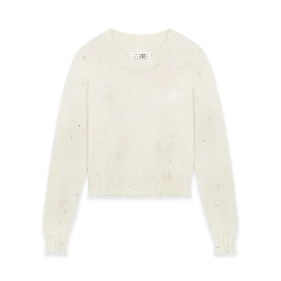 MM6 Maison Margiela Women's Paint Residue Knit "Cream"