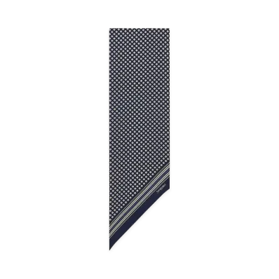 Saint Laurent Lavalliere Scarf In Silk Twill "Navy Blue"