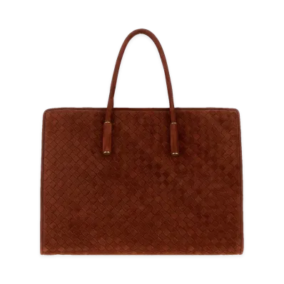 Bottega Veneta Women's Suede Barbara Shopping Bag "Rust/Brown"