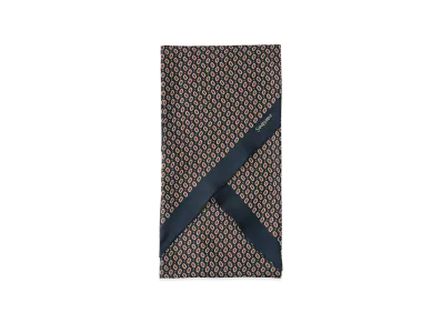 Saint Laurent Lavalliere Scarf In Silk Twill With Micro Paisley Print "Blue"