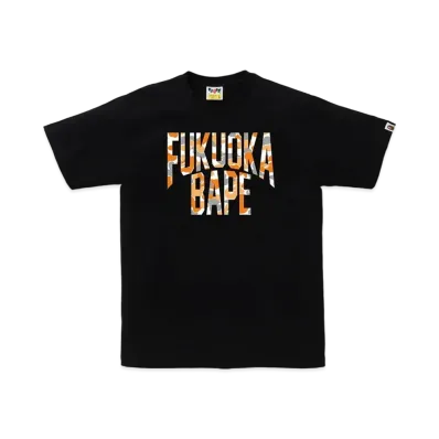 A BATHING APE Bape Store Fukuoka NYC Logo Tee "Black"