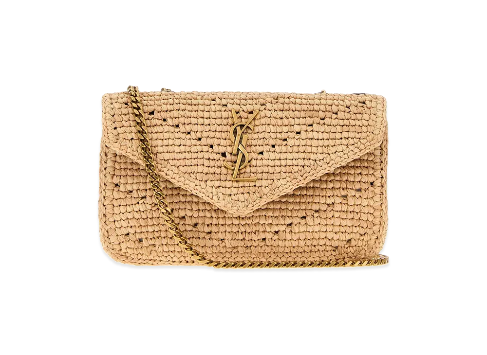 Saint Laurent Women's Raffia Mini Loulou Shoulder Bag "Beige"