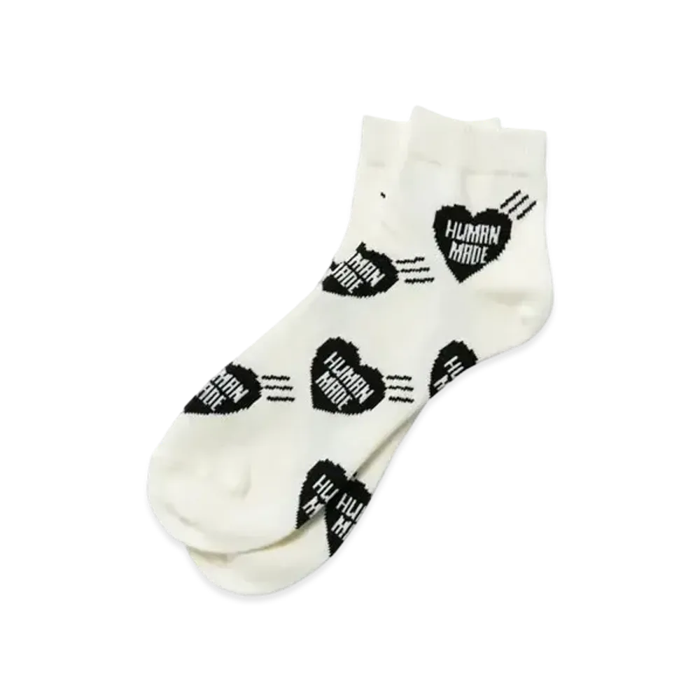 HUMAN MADE SHORT HEART PATTERN SOCKS "Black"