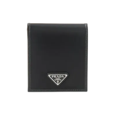 PRADA Mens Black Bi-fold Wallet "Black"