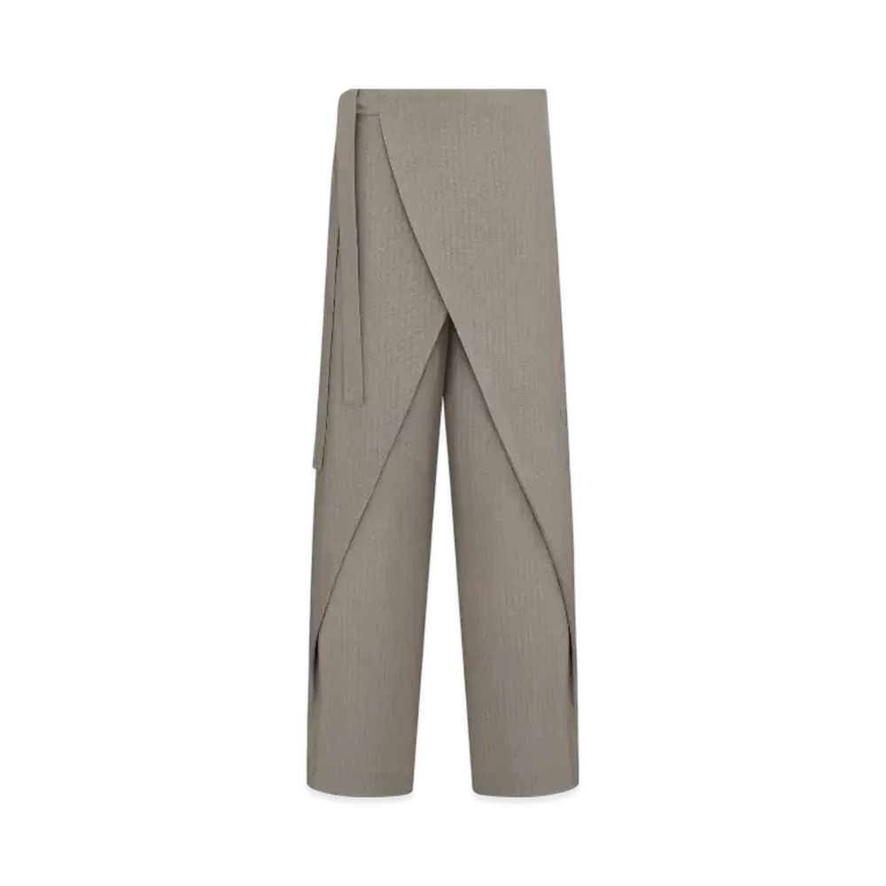 Dior Men's Wrap Pants Striped Wool "Brown"