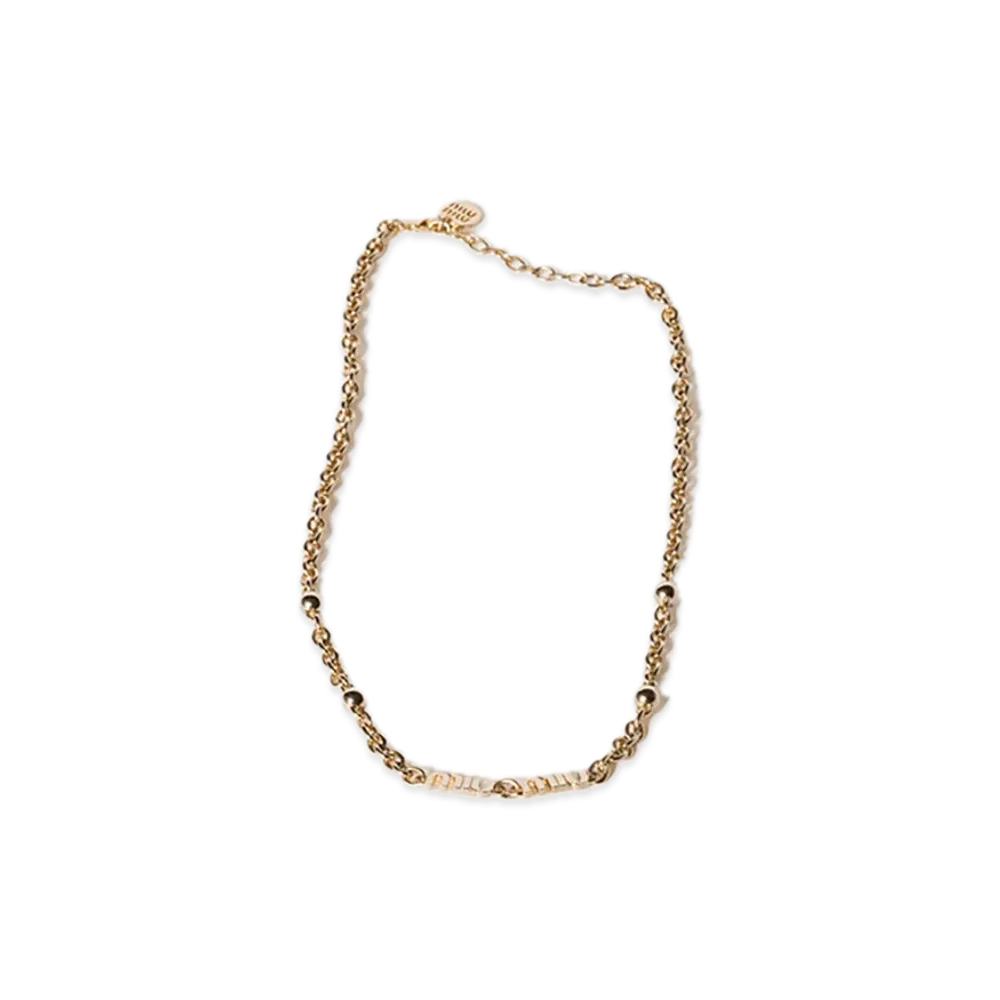 MIU MIU Logo Necklace "Gold"