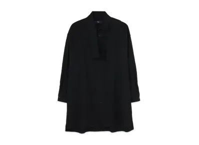 Yohji Yamamoto Y's FLANNEL RIGHT LONG BLOUSE "Black"