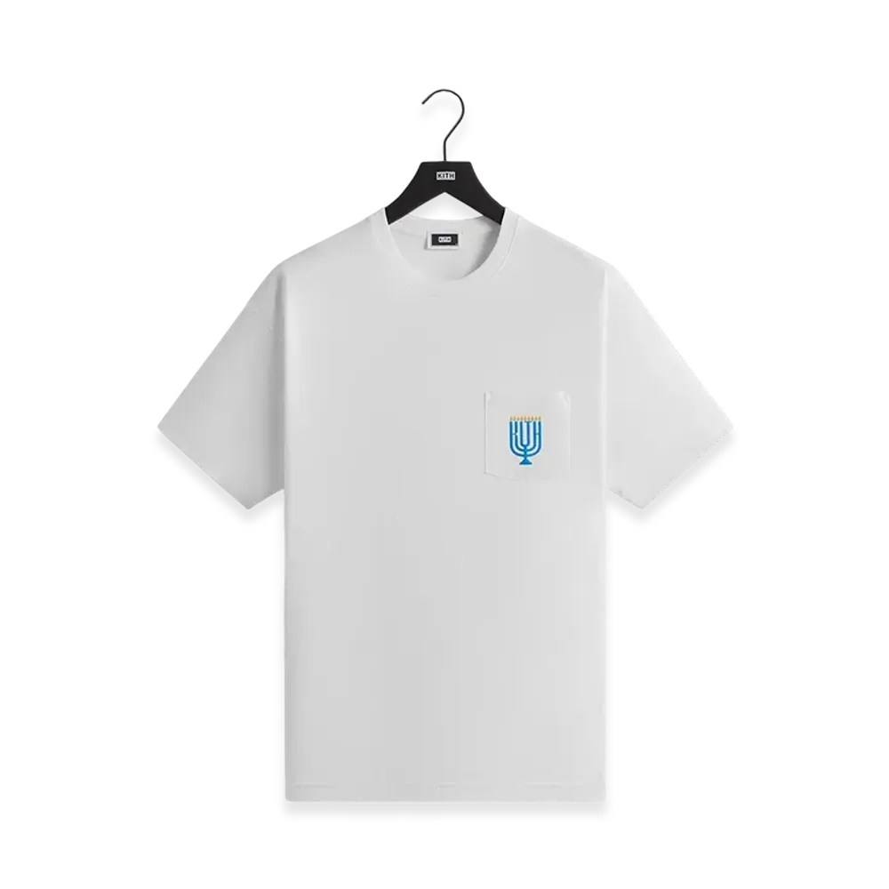 Kith Hanukkah Olive Branch Pocket Tee "White"