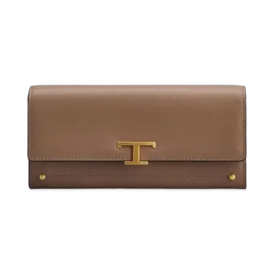 TOD'S T Timeless Wallet In Leather "Brown"