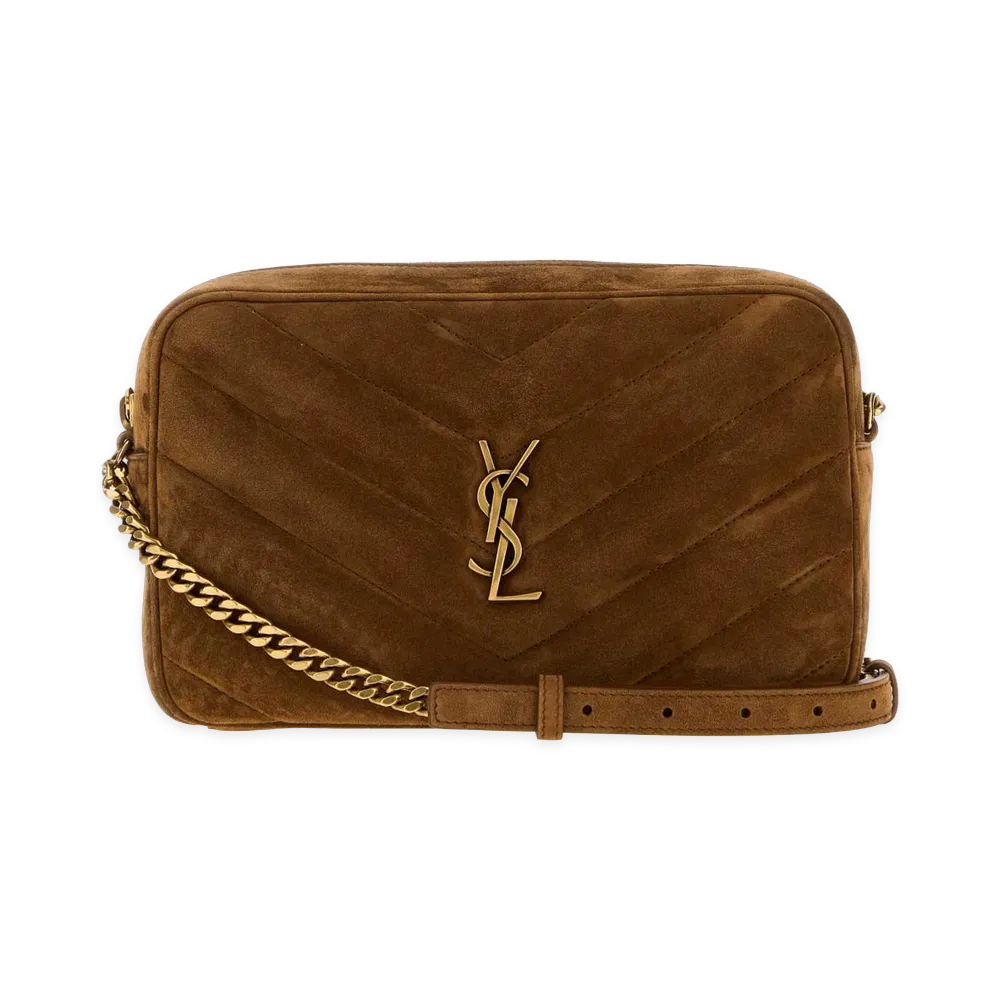 Saint Laurent Women's Suede Loulou Crossbody Bag "Brown/Camel"