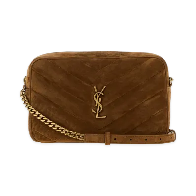 Saint Laurent Women's Suede Loulou Crossbody Bag "Brown/Camel"