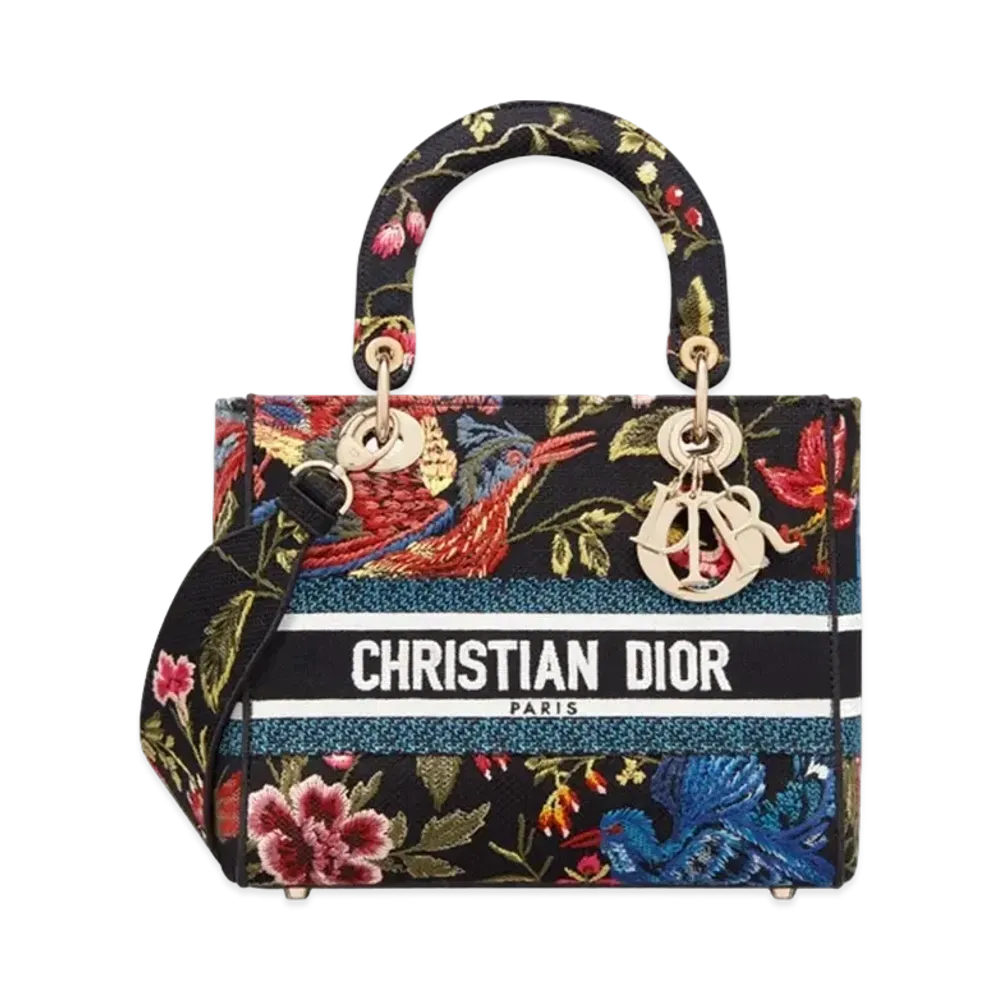 Dior Medium Lady D Lite Bag Bird Embroidery "Multicolor"