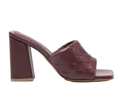 Bottega Veneta Women's Nappa Leather Parco Mules "Burgundy"
