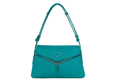 PRADA Padded Nappa Leather Signaux Bag "Turquoise Blue"