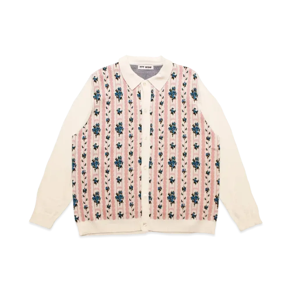 TTT MSW Flower Jacquard Knit Cardigan "White"