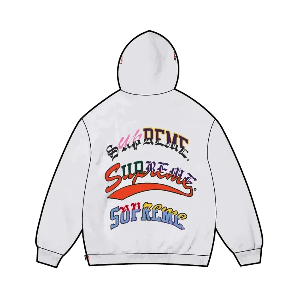 Supreme Multi Logos Hooded Sweatshirt "Ash Grey"