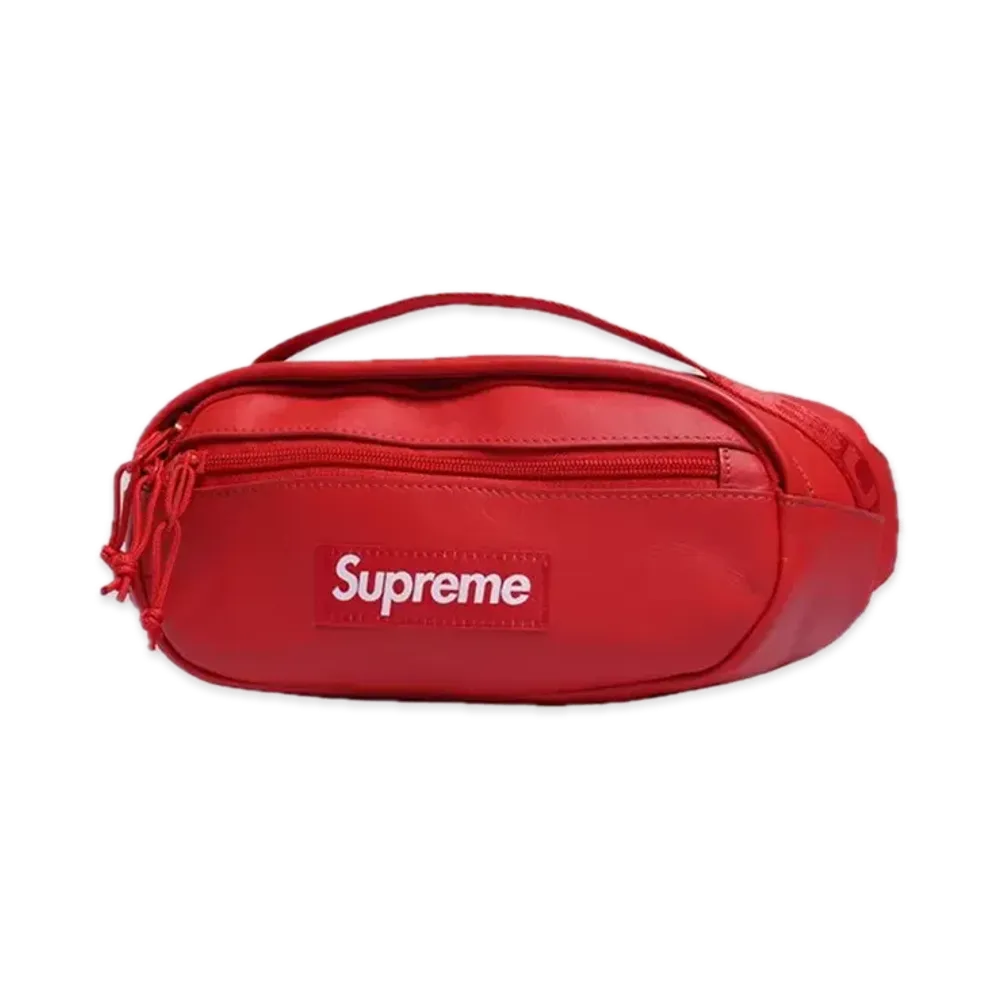 Supreme Leather Waist Bag "Red" (FW23)