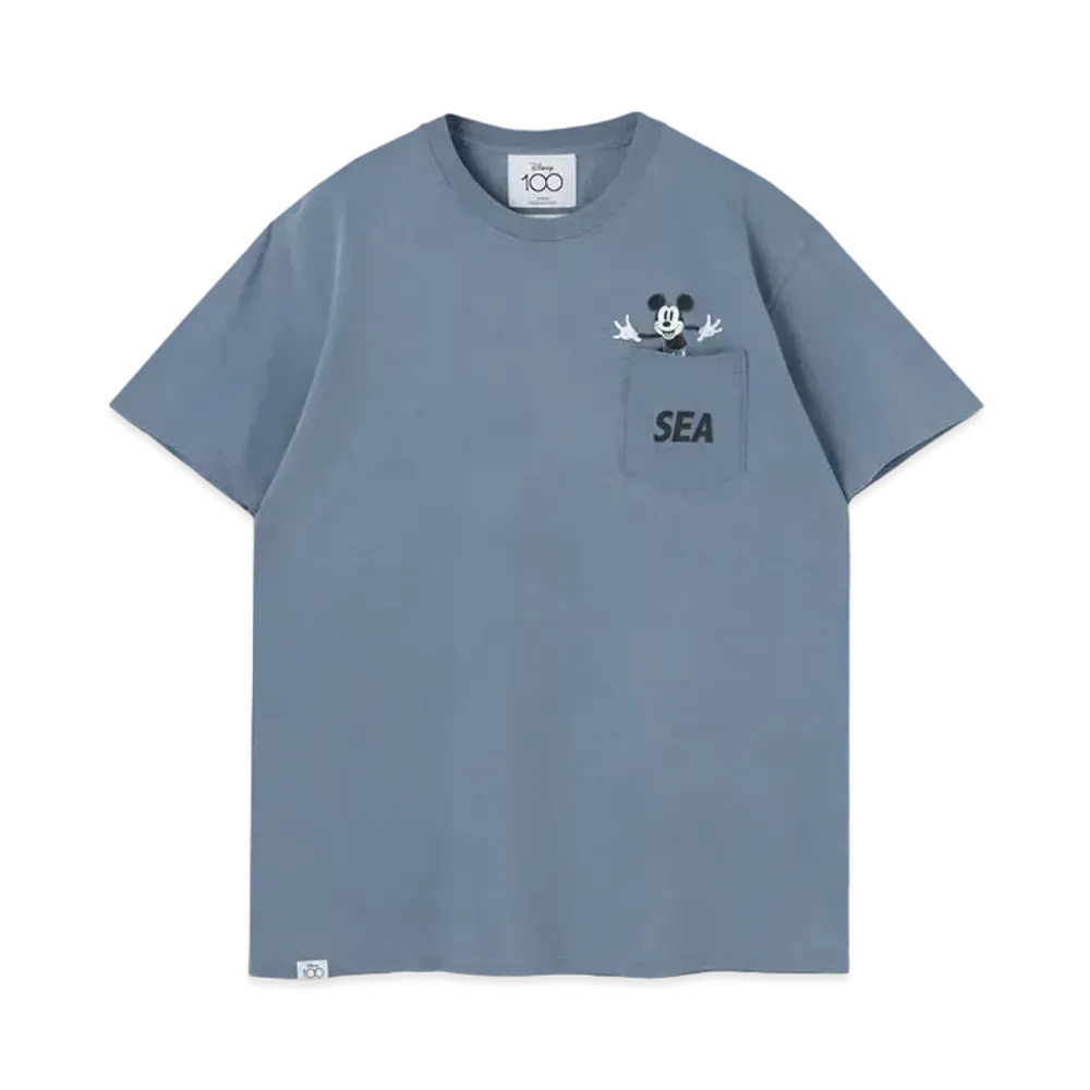 WIND AND SEA Mickey Mouse / Pocket Tee "Blue Jean"