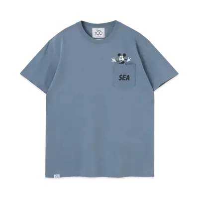 WIND AND SEA Mickey Mouse / Pocket Tee "Blue Jean"
