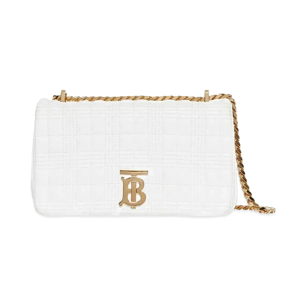 Burberry Small Quilted Lambskin Lola Bag "White"