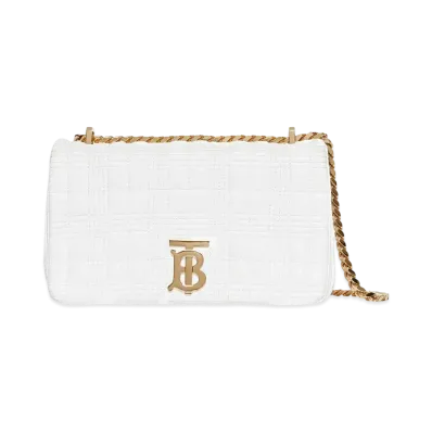 Burberry Small Quilted Lambskin Lola Bag "White"