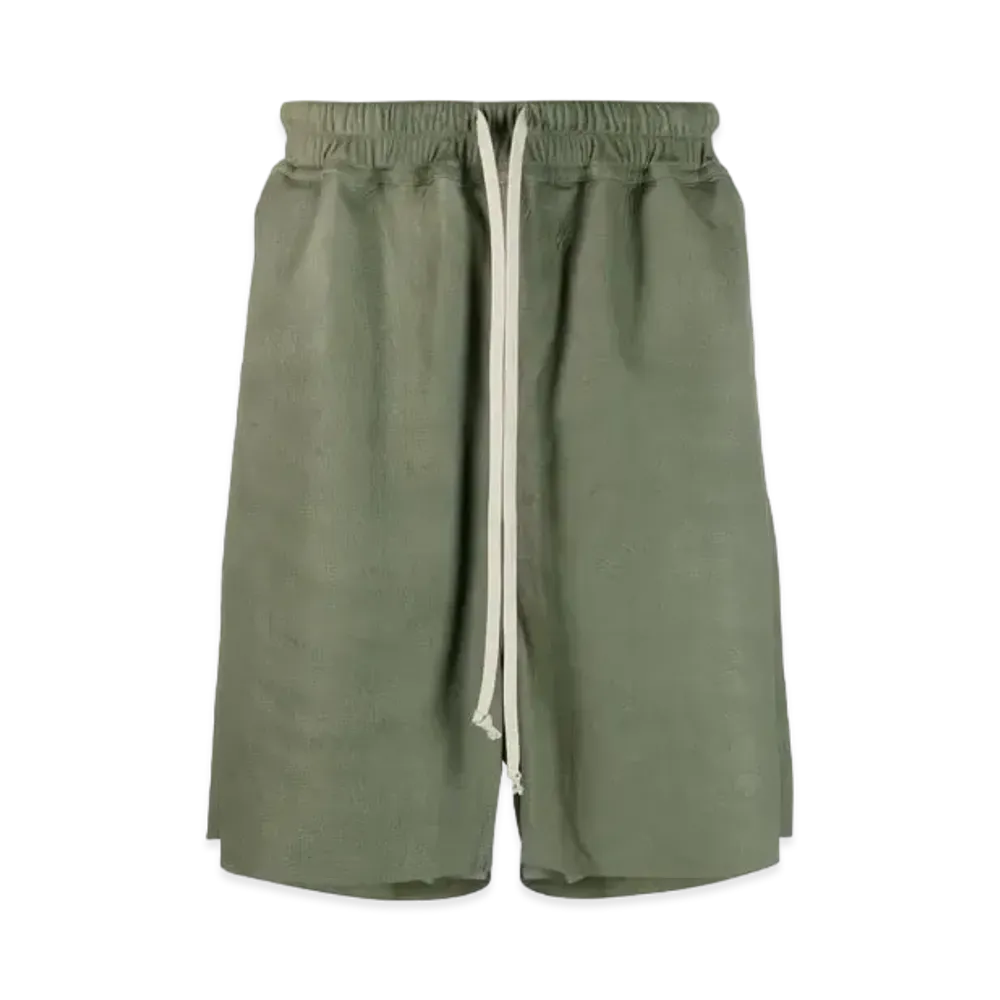 RICK OWENS Leather Short Pants "Olive"