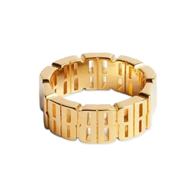 BALENCIAGA Women's Nano Mini Link Ring "Shiny Gold"