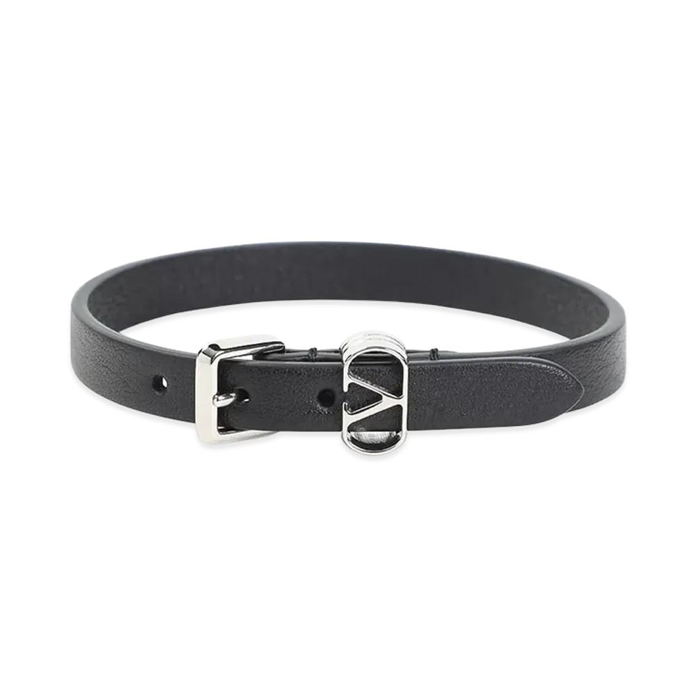 Valentino Calfskin Ovalette Bracelet "Black"