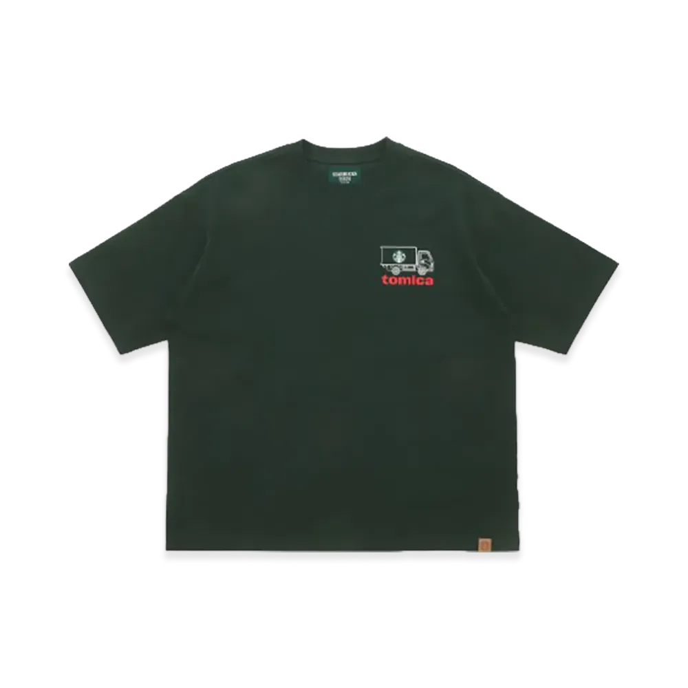STARBUCKS STAND by BEAMS TOMICA Truck Print T-Shirt A "Green"