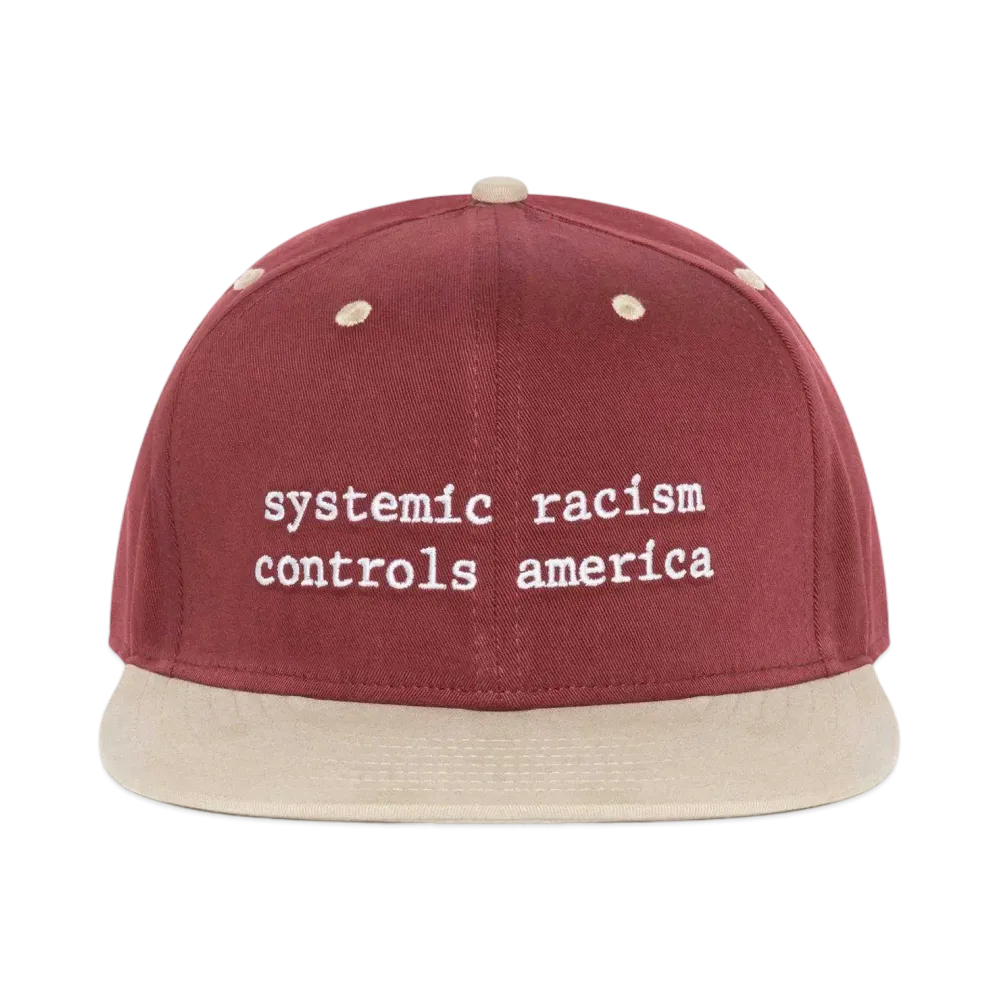 DENIM TEARS x Arthur Jafa Systemic Racism Controls America Hat "Burgundy"
