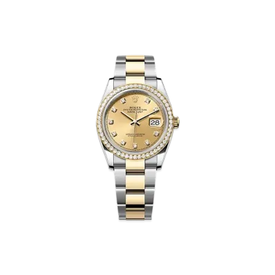 ROLEX Datejust 36mm Oystersteel & Yellow Gold Diamond 126283RBR "Champagne-colour"