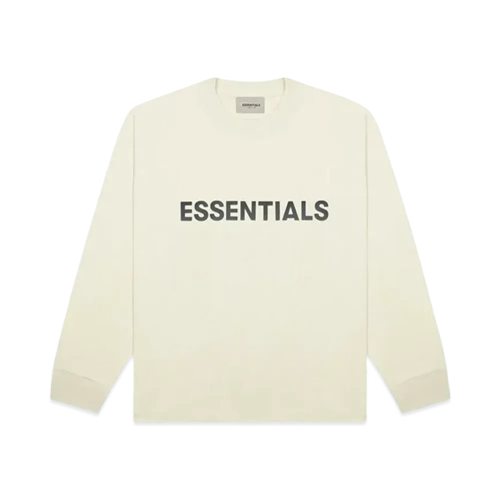 FEAR OF GOD ESSENTIALS 3D Silicon Applique Boxy Long Sleeve T-Shirt "Buttercream"