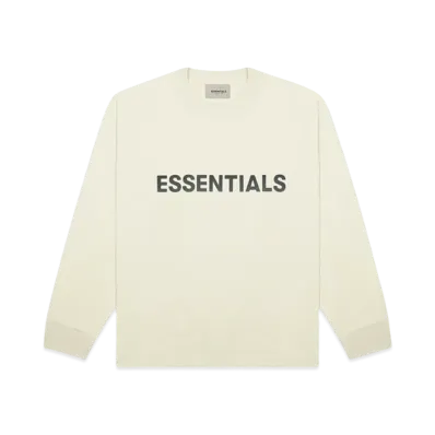 FEAR OF GOD ESSENTIALS 3D Silicon Applique Boxy Long Sleeve T-Shirt "Buttercream"