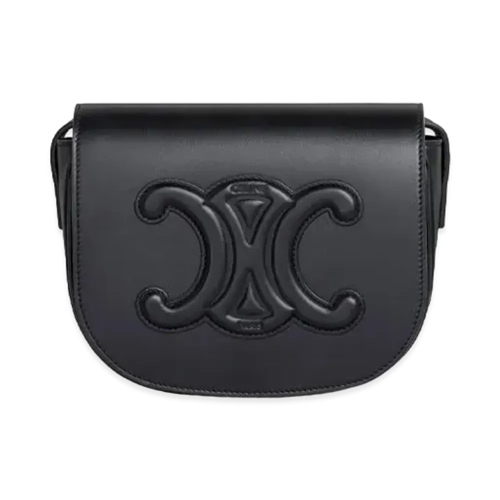 CELINE Folco Cuir Triomphe In Smooth Calfskin "Black"