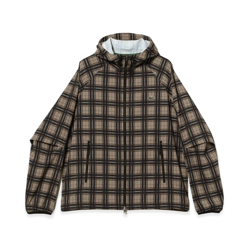 BEAMS x LACOSTE Plaid Hooded Jacket "Beige"
