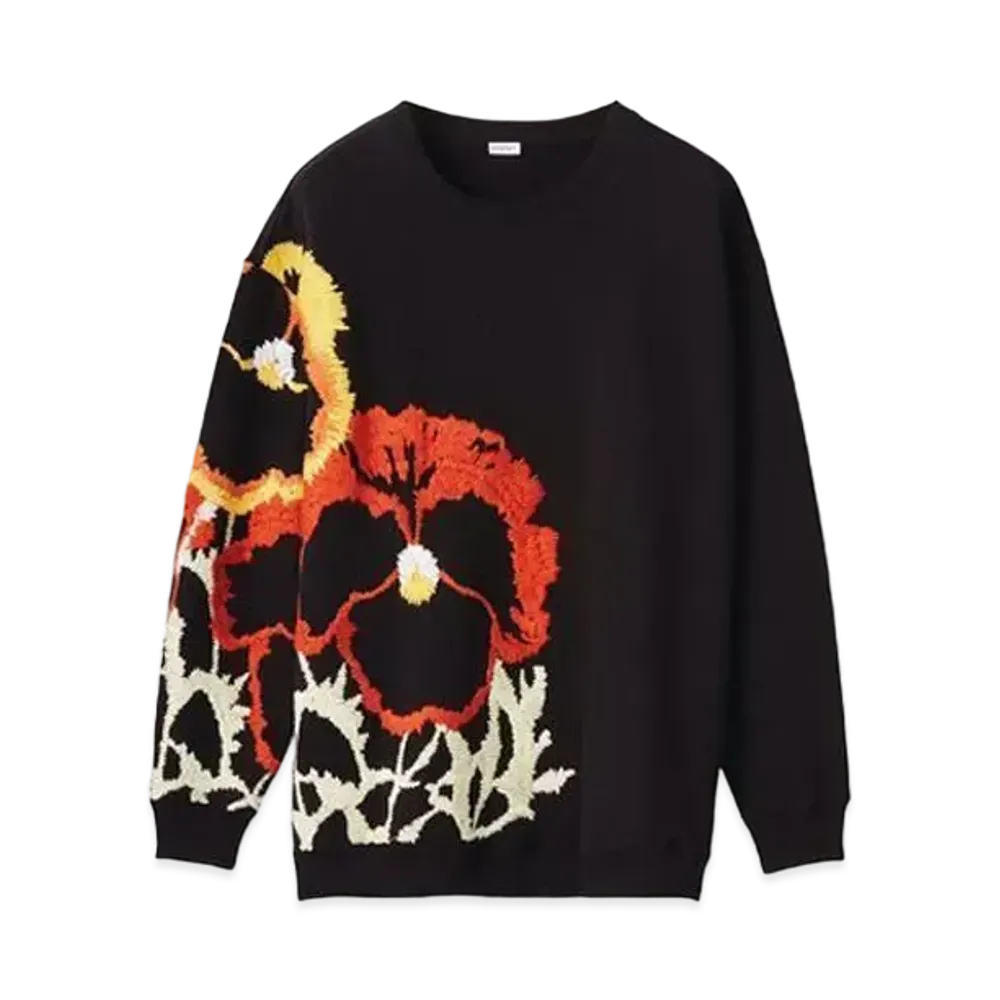 LOEWE Pansies Embroidery Sweatshirt "Black"