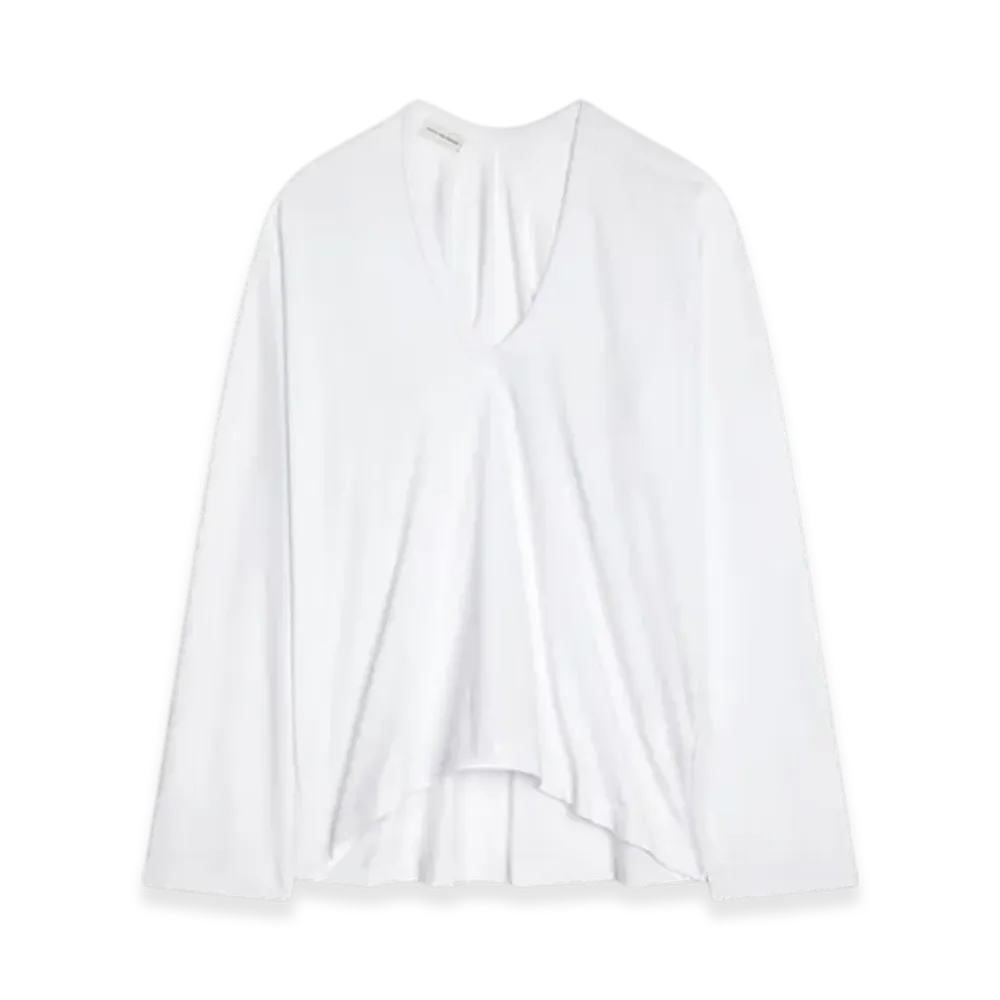 DRIES VAN NOTEN Women's V-Neck Tee "White"